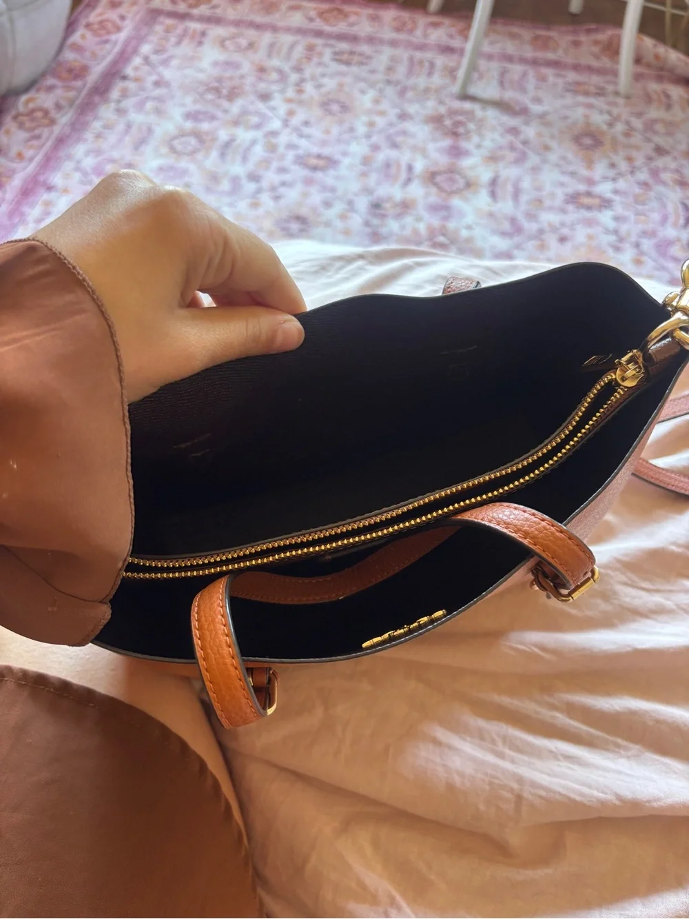 COACH Mollie Tote (Saddle Brown/Rich Ginger)